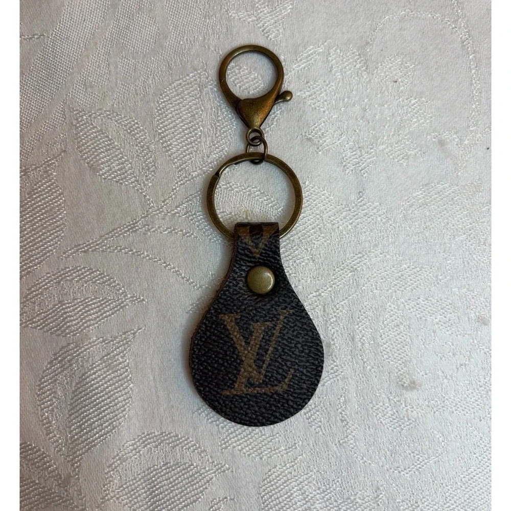 Keychain Key Holder Clip Chain Bag Charm Monogram Reworked Upcyled Vintage Y2K